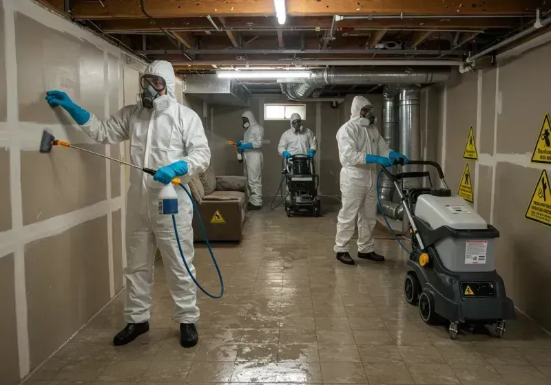 Basement Moisture Removal and Structural Drying process in Shady Side, MD